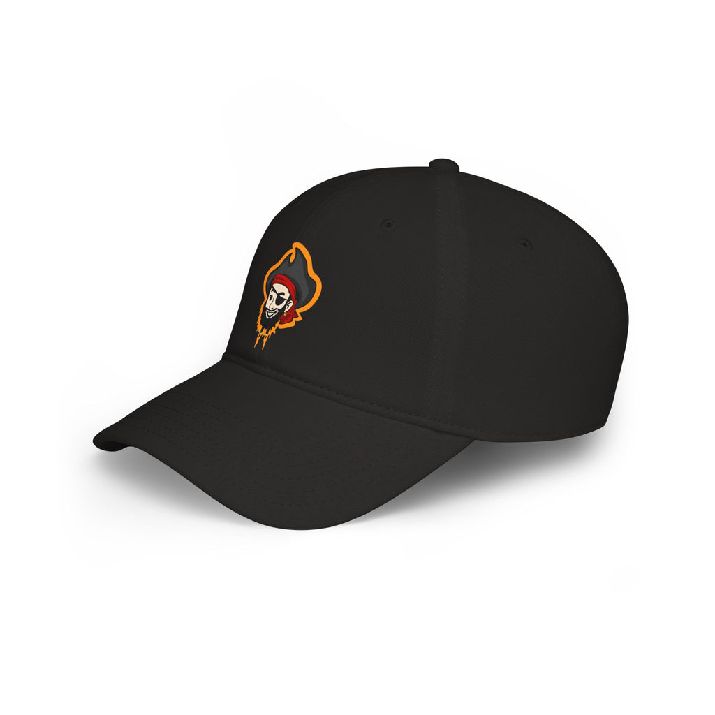 Pirate Skull Logo Low Profile Baseball Cap — Embroidered Buccaneer Hat